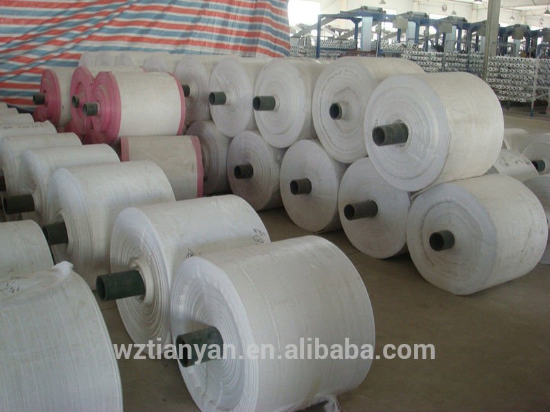 White woven bag rolls / fabric roll / PP woven tubular fabric for woven bag