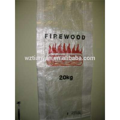 pp transparent woven bag 20kg firewood bag